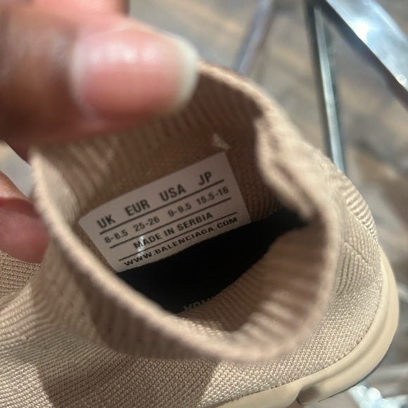 Authentic Tan Kids Balenciaga Sock Sneakers - Picture 7 of 13